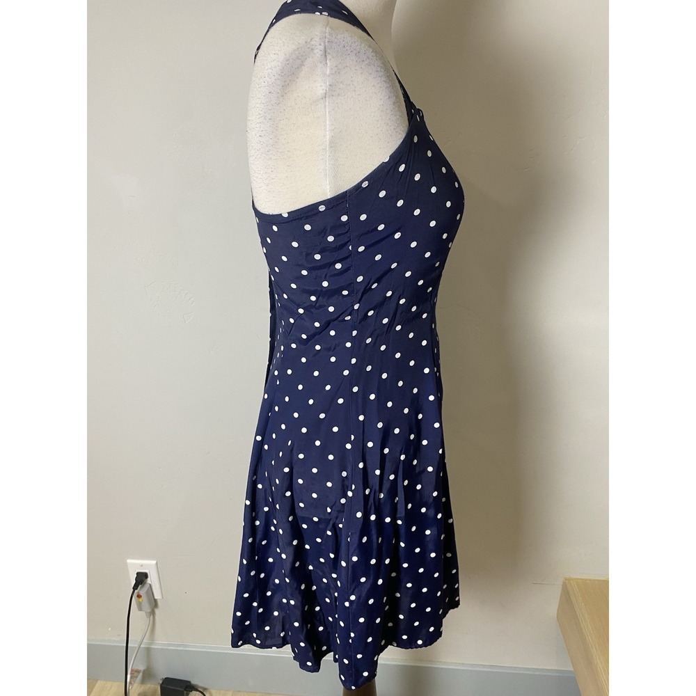 VTG 90's My Michelle Navy With White Polka Dots Party Summer Mini Dress 5/6 - Picture 3 of 5